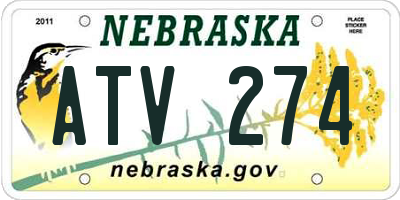 NE license plate ATV274