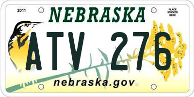 NE license plate ATV276