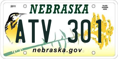 NE license plate ATV301