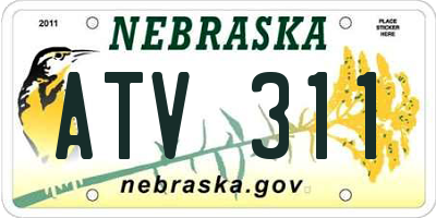 NE license plate ATV311