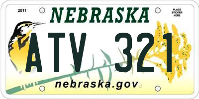 NE license plate ATV321