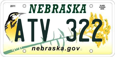 NE license plate ATV322