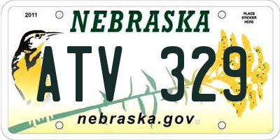 NE license plate ATV329