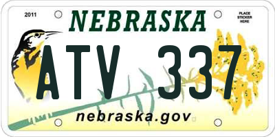 NE license plate ATV337