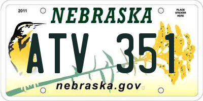 NE license plate ATV351