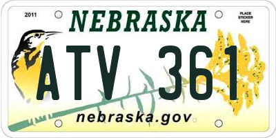 NE license plate ATV361