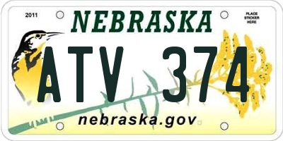 NE license plate ATV374