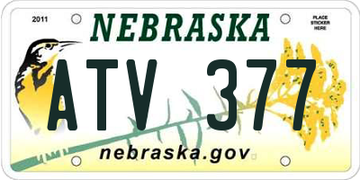 NE license plate ATV377