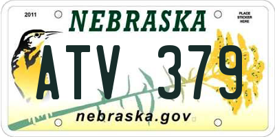 NE license plate ATV379