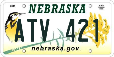 NE license plate ATV421