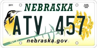 NE license plate ATV457