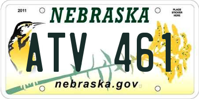 NE license plate ATV461