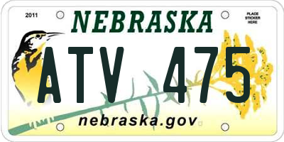 NE license plate ATV475