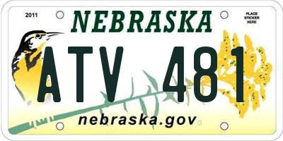 NE license plate ATV481