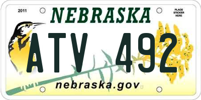 NE license plate ATV492