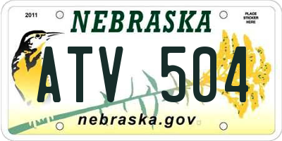 NE license plate ATV504