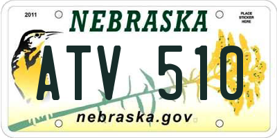 NE license plate ATV510
