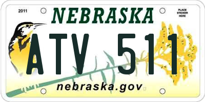 NE license plate ATV511
