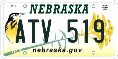 NE license plate ATV519