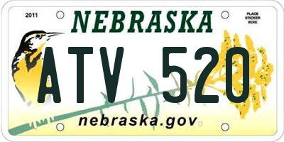 NE license plate ATV520