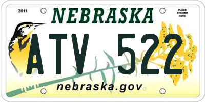 NE license plate ATV522