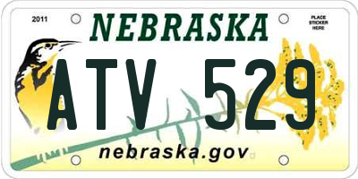 NE license plate ATV529