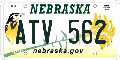 NE license plate ATV562