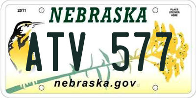 NE license plate ATV577