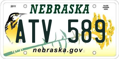NE license plate ATV589