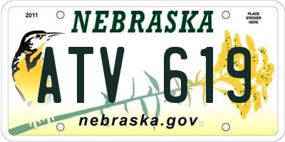 NE license plate ATV619