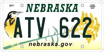 NE license plate ATV622