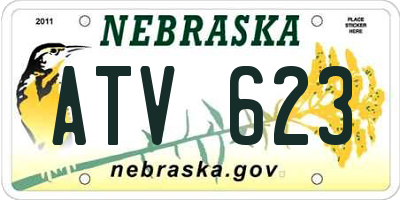 NE license plate ATV623