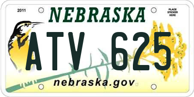 NE license plate ATV625