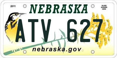 NE license plate ATV627