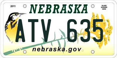 NE license plate ATV635
