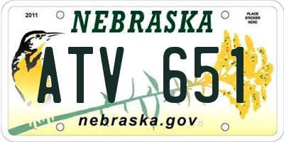 NE license plate ATV651
