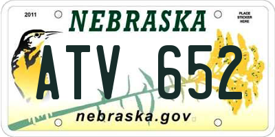 NE license plate ATV652