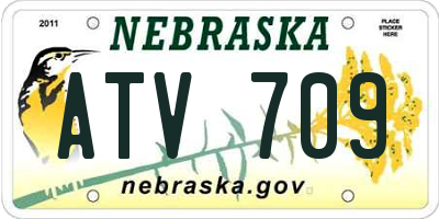 NE license plate ATV709