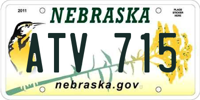 NE license plate ATV715
