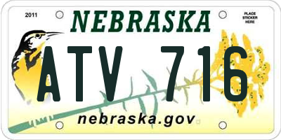 NE license plate ATV716