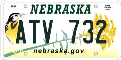 NE license plate ATV732