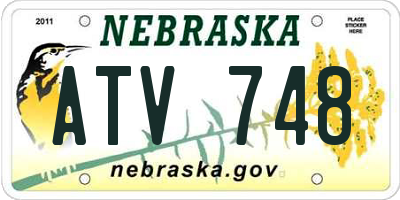NE license plate ATV748