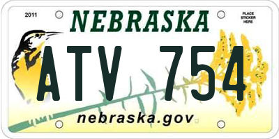 NE license plate ATV754