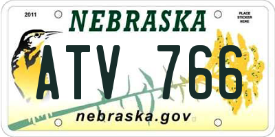 NE license plate ATV766