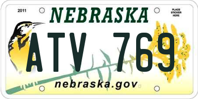 NE license plate ATV769