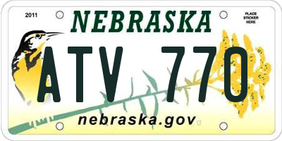 NE license plate ATV770