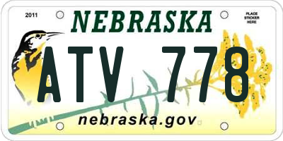NE license plate ATV778