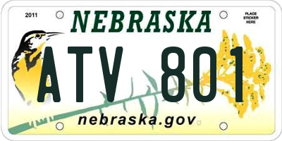 NE license plate ATV801