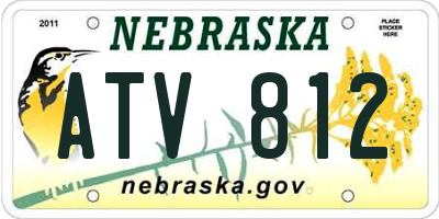 NE license plate ATV812