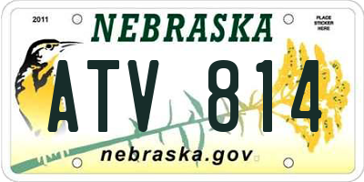 NE license plate ATV814